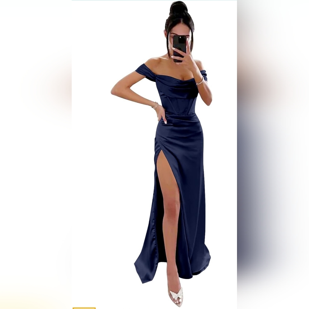 Navy Blue Sexy long dress